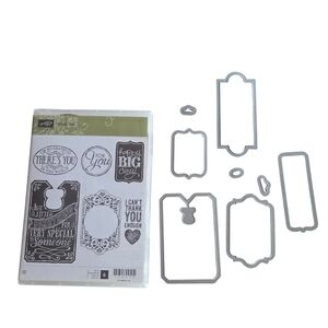 Stampin Up Chalk Talk Gift Tags Cling Stamp And Die Set Tag Sentiments